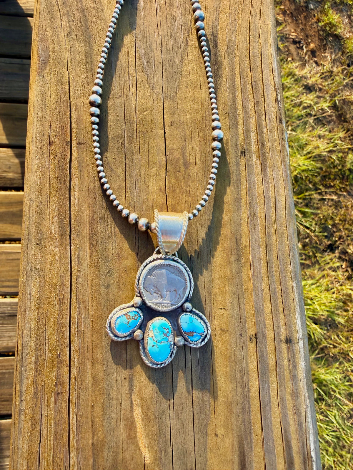 Golden Hills & Buffalo Nickel Pendant