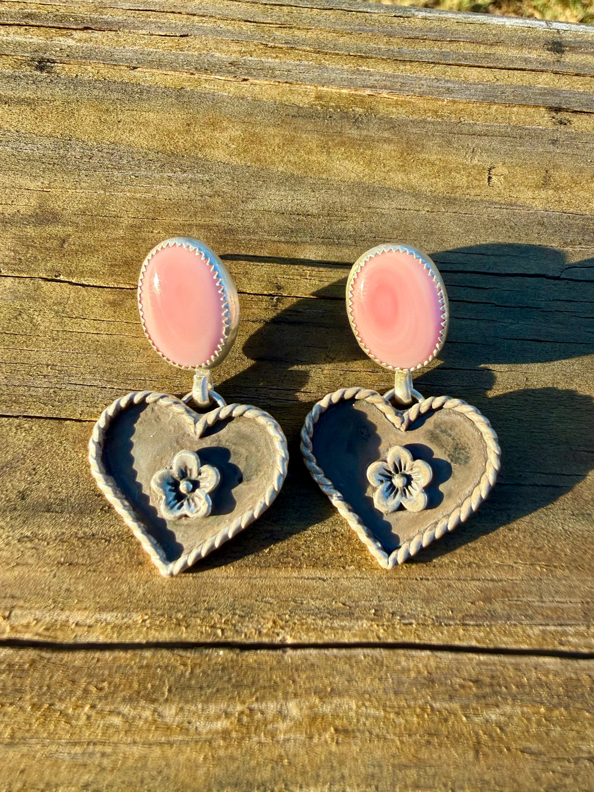 Pink Conch Sweetheart Dangles