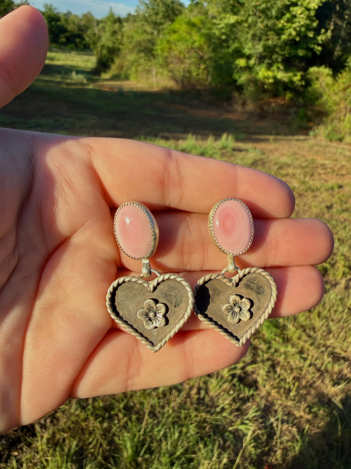 Pink Conch Sweetheart Dangles
