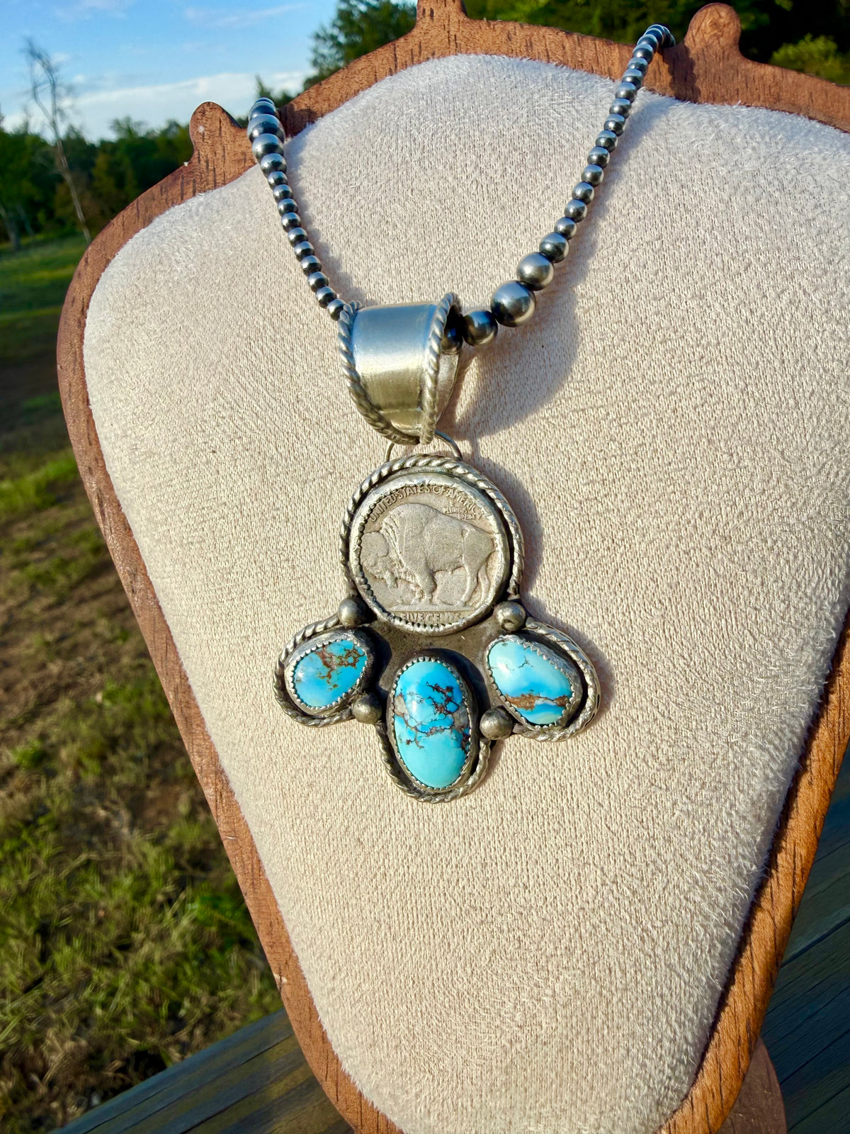 Golden Hills & Buffalo Nickel Pendant