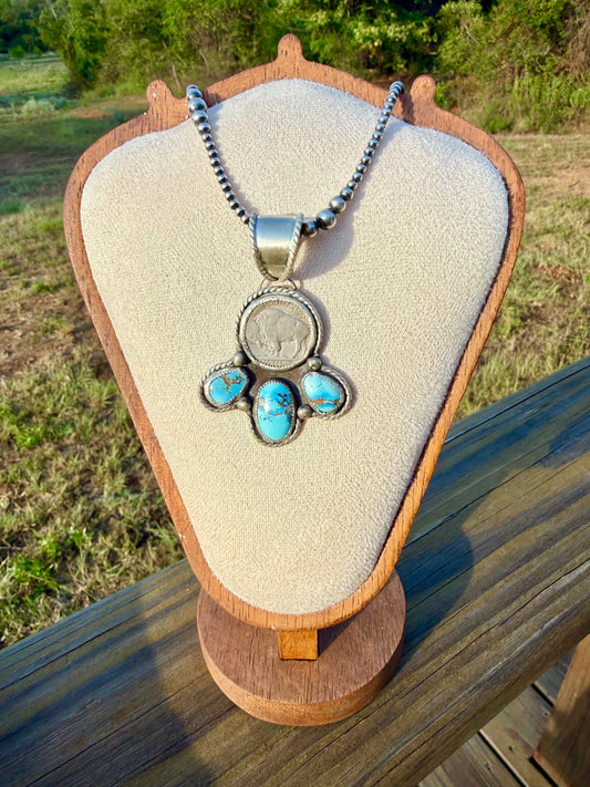 Golden Hills & Buffalo Nickel Pendant