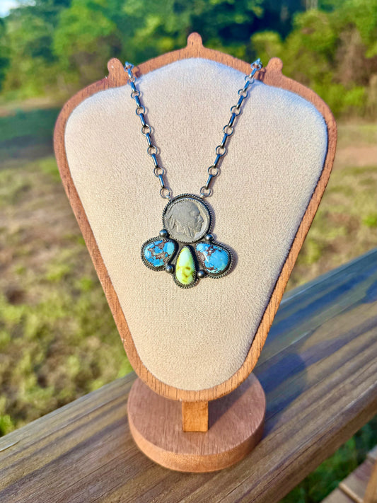 Multi Stone & Nickel Necklace