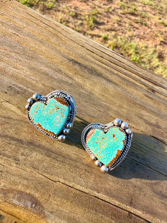 Mine 8 Heart Studs
