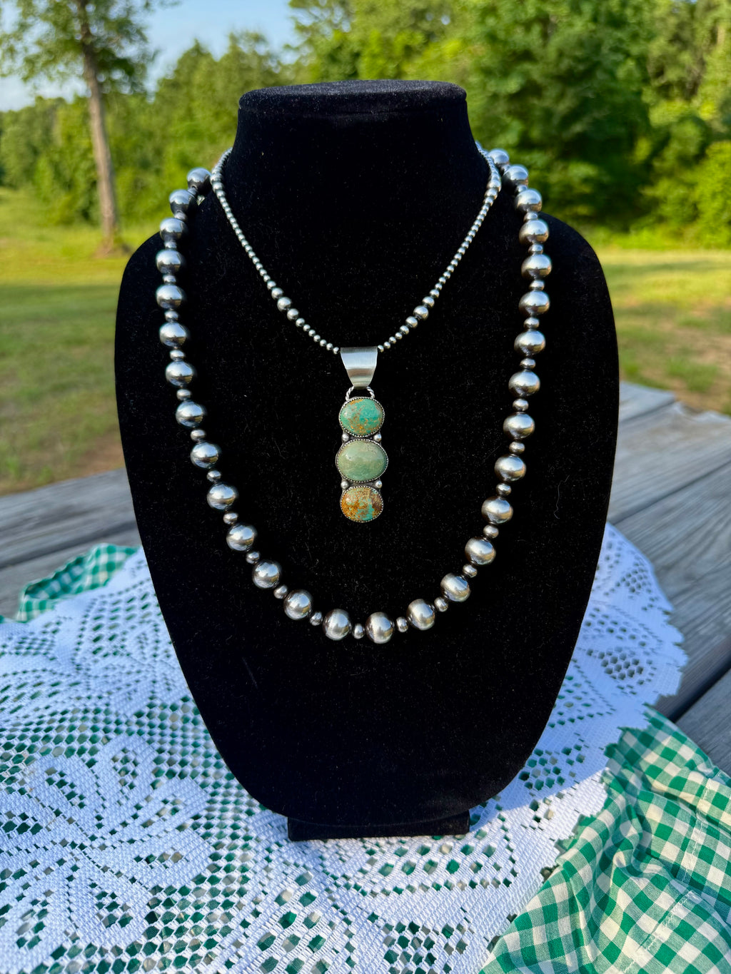 Three Stone Kingman Pendant