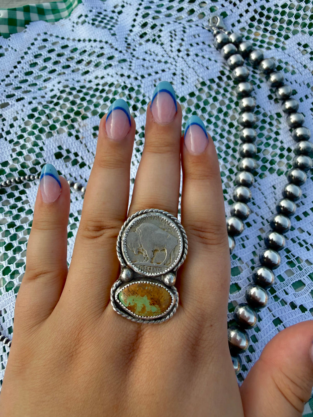 Kingman & Buffalo Nickel Ring