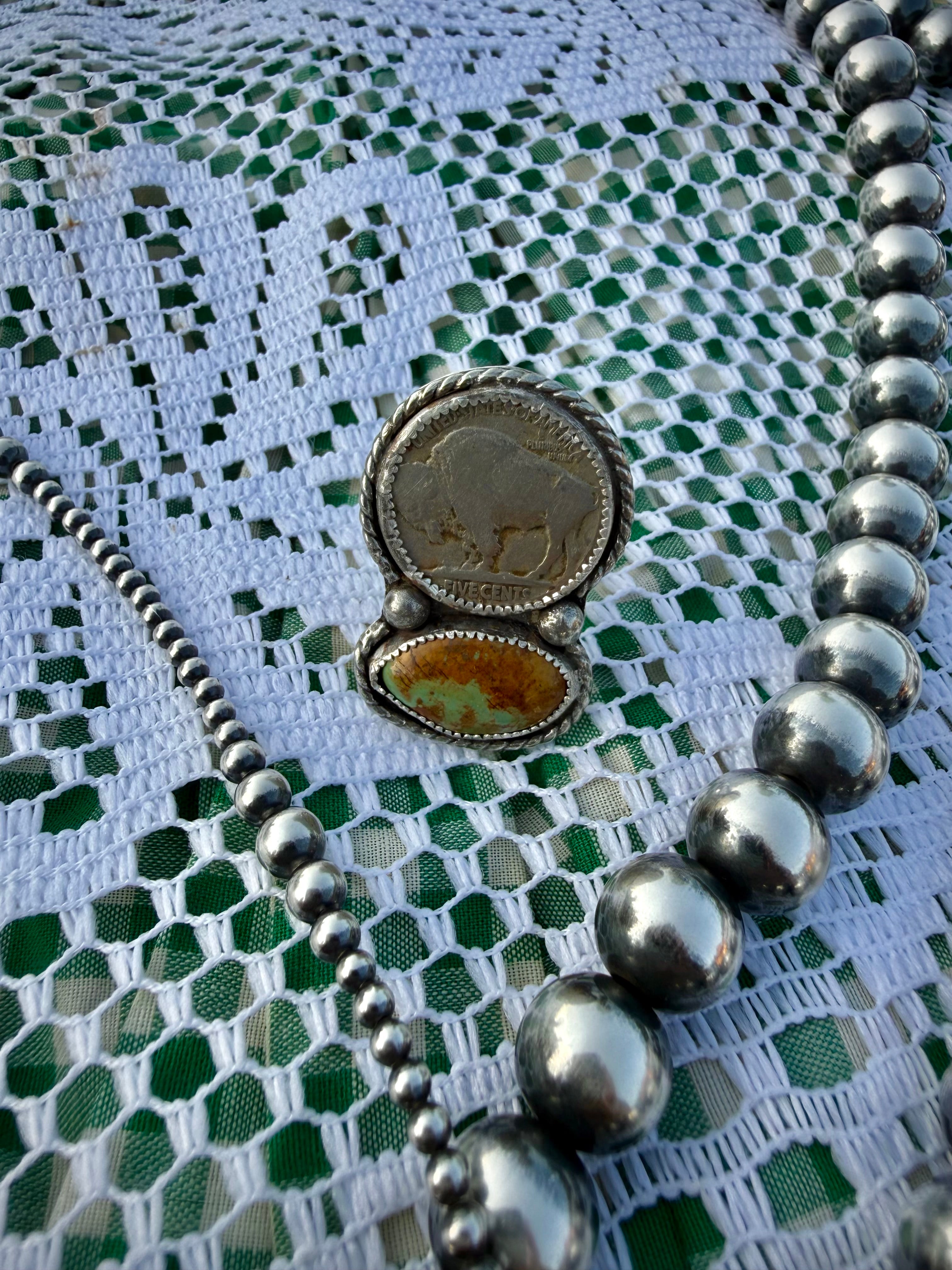 Kingman & Buffalo Nickel Ring