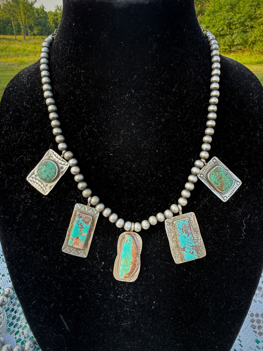Five Pendant Statement Necklace