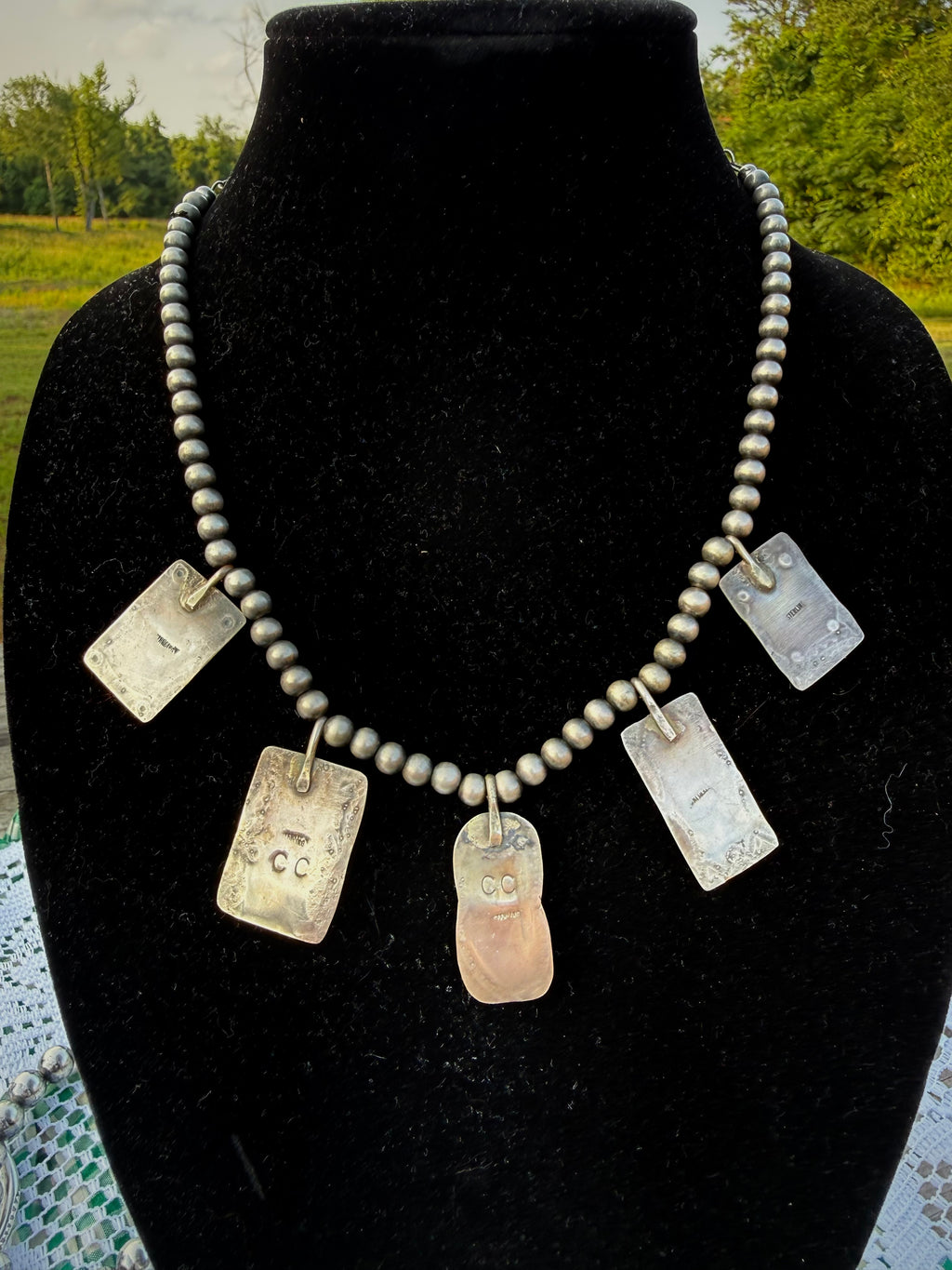 Five Pendant Statement Necklace