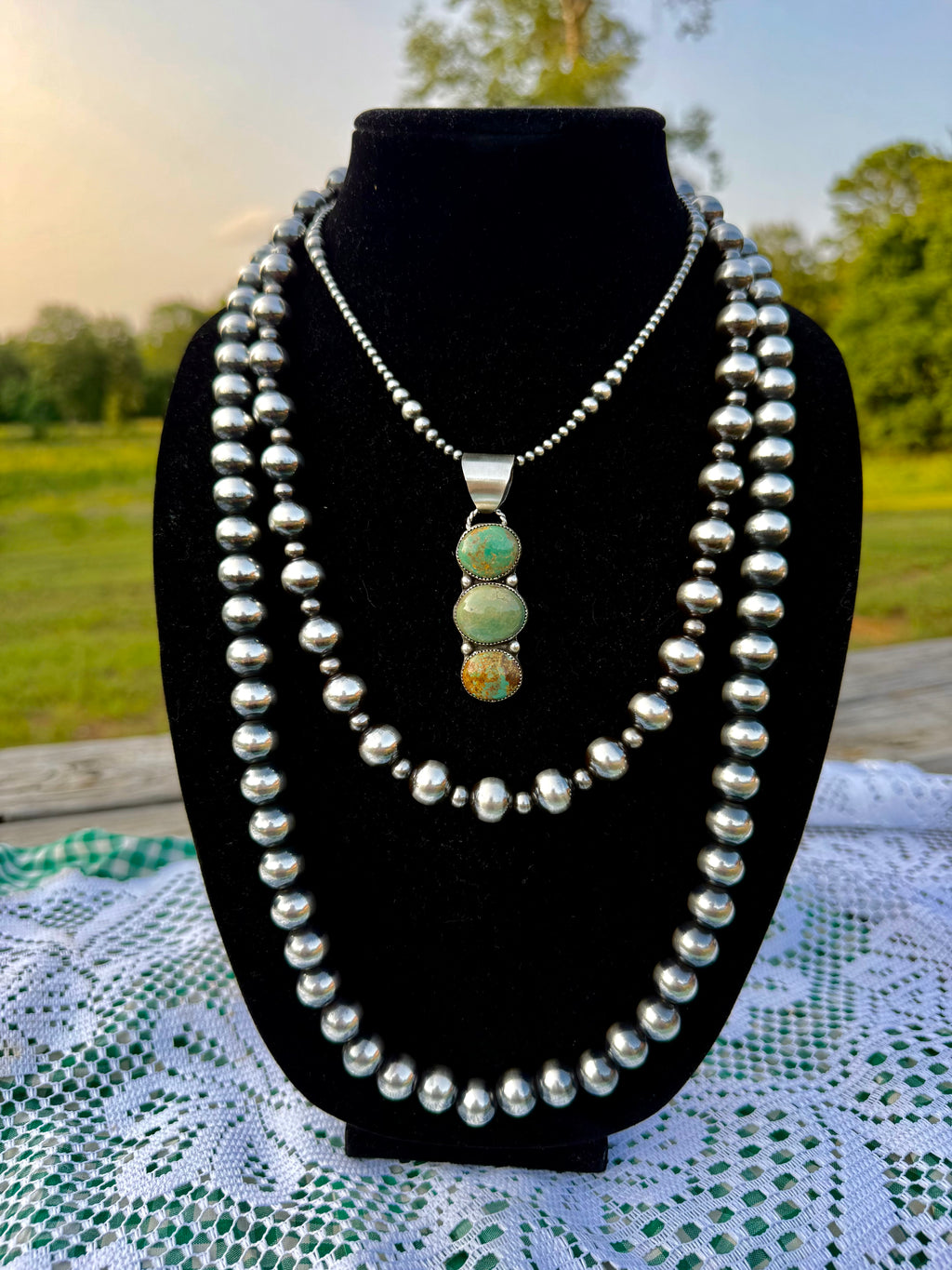 Three Stone Kingman Pendant